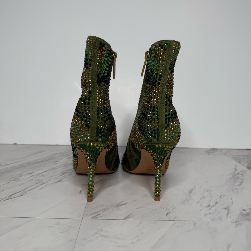 Kurt Geiger Belgravia Camo Rhinestone Pointy Toe Heeled Bootie 36.5 - Picture 3 of 15